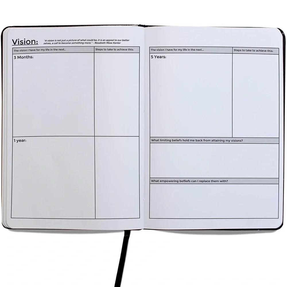 Next Level Undated Daily Planner, Faux Leather, Hardcover, Teal, 8.5 x 6”
